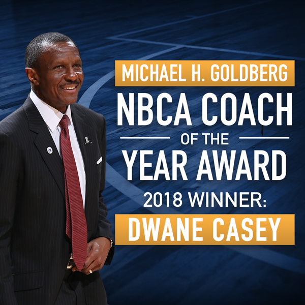 Dwane Casey Michael Goldberg NBCA Coach of the Year Award
